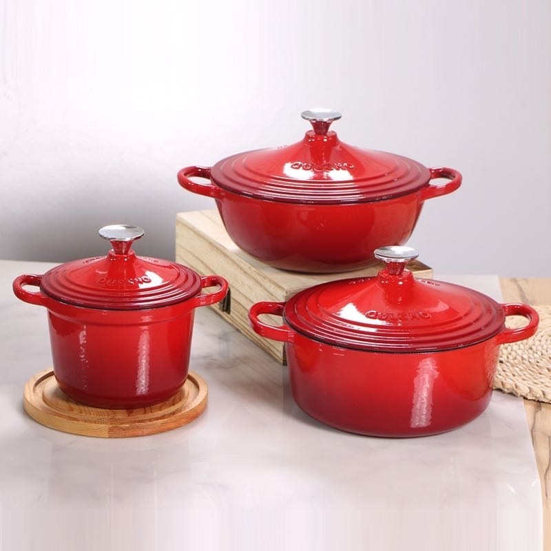 Stainless Steel Lid Cast Iron Cookware Stocked Enameled Cast Iron Pot