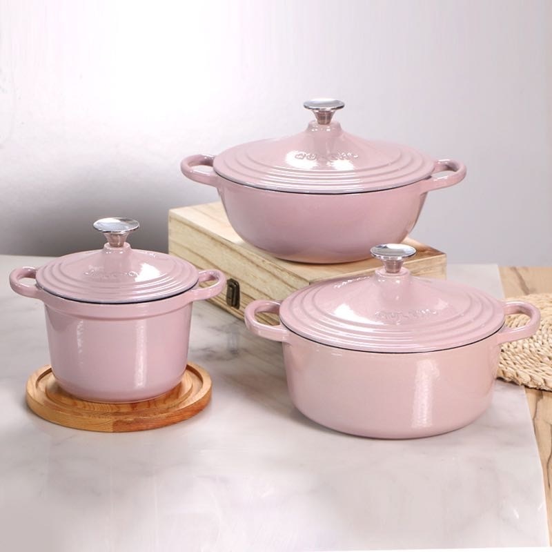 Stainless Steel Lid Cast Iron Cookware Stocked Enameled Cast Iron Pot