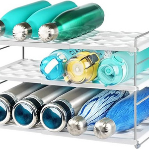 Water Bottle Organizer for Cabinet, Expandable Water Bottle Storage Rack