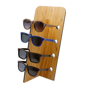 Fashion Sunglasses Display Stand Custom Your Logo 100% Natural Wooden Display Racks