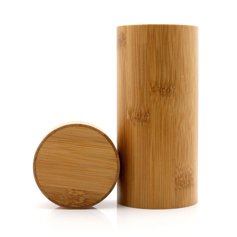 custom bamboo sun glasses box round tube bamboo sunglasses case