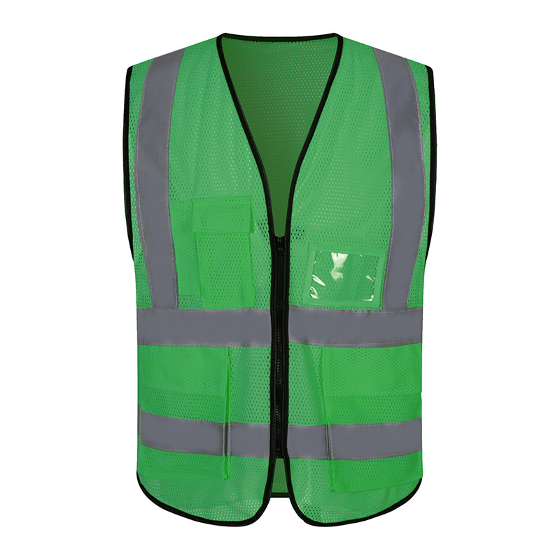 Hot Sales Reflective Safety Vest Mens Unisex Workwear Top Sleeveless Reflective Vest Green High Visilibility Safety Vest