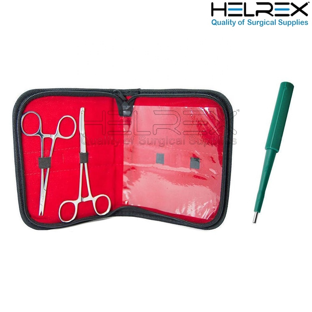 professional body piercing kit with 2 Forceps And 11 Dermal Gem, free ear nose nipple piercing tool kit with belly button