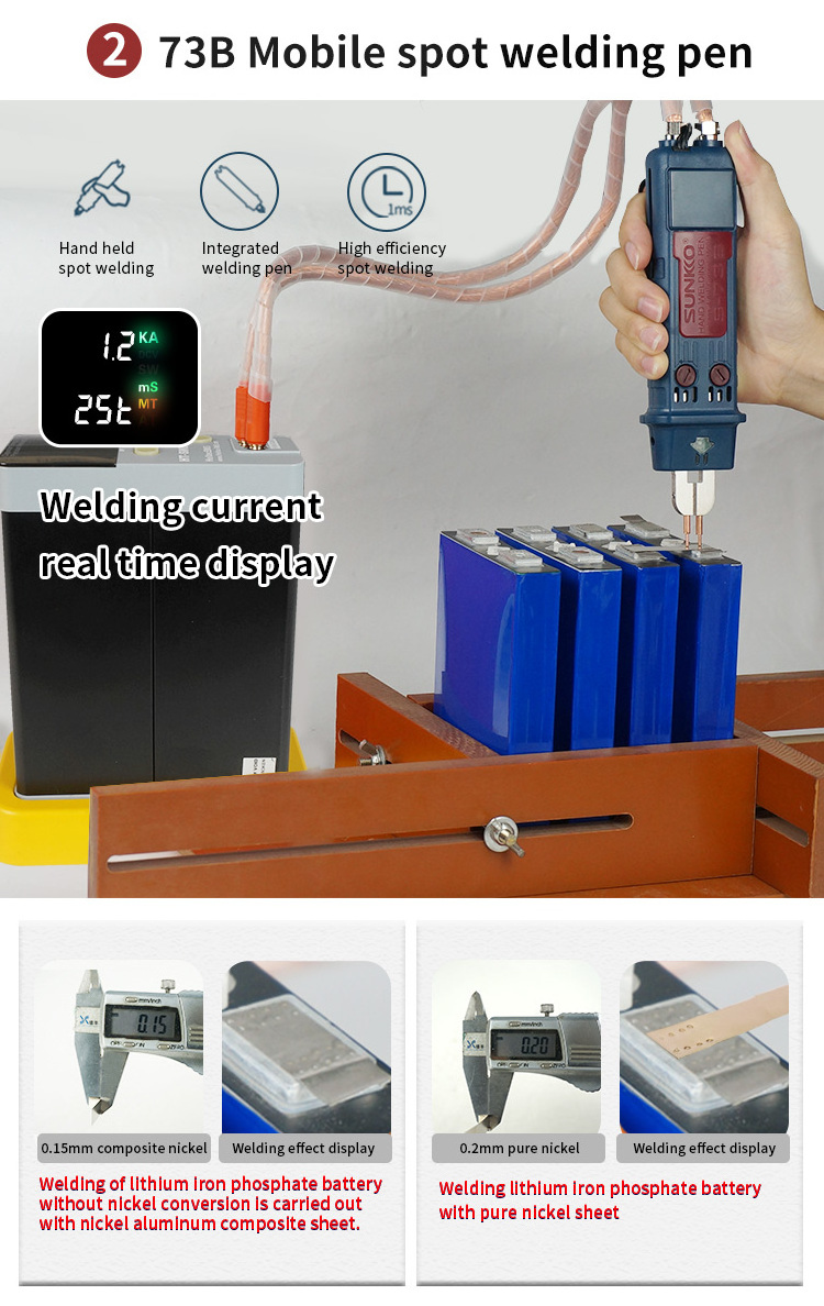 Battery spot welding pen handheld spot welder pen battery welding machine 18650/21700/26650/32650 battery spot welder