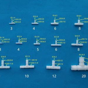 1.6mm to 25mm Plastic Barb end 3 way T piece hose fitting joiner joint tee barbed tubing connector