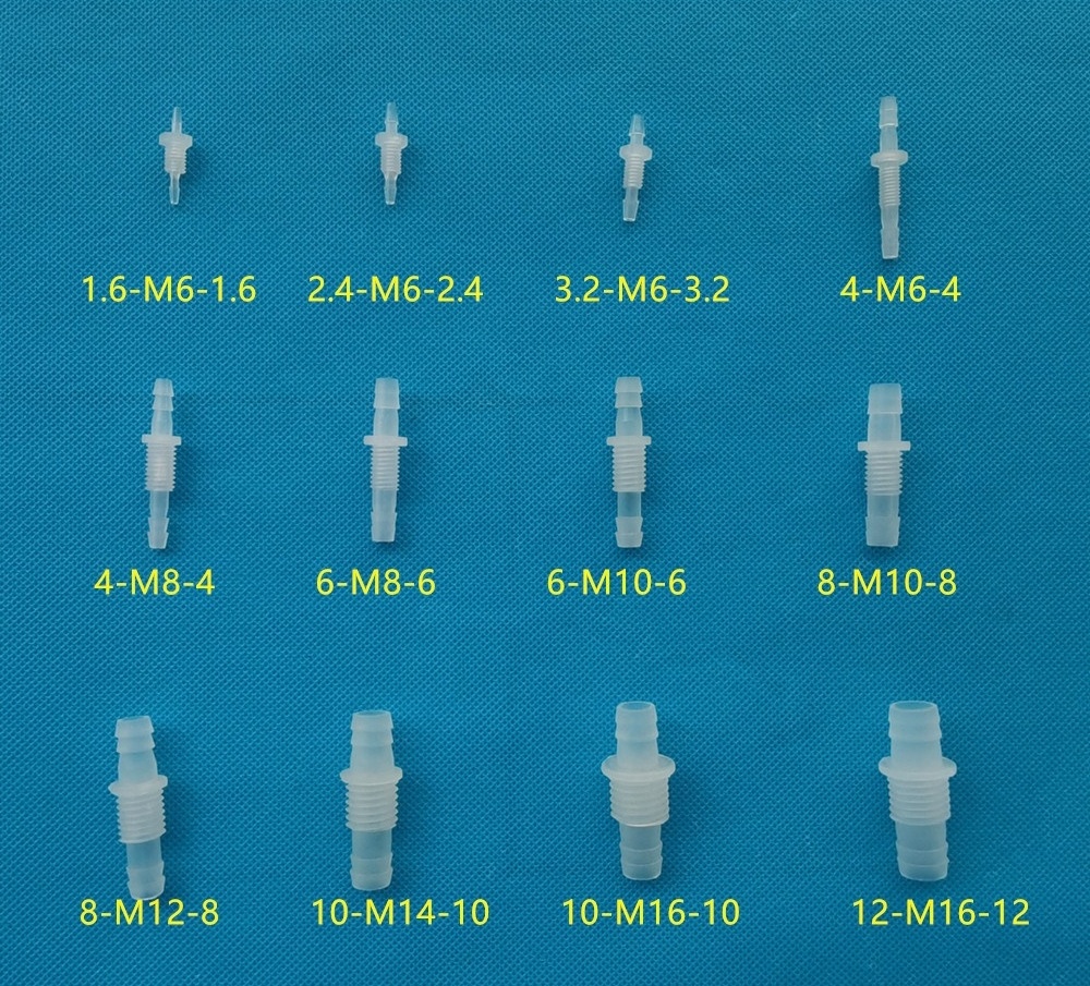 Plastic straight reduction barbed thread panel mount bulkhead reducing hose joiner tubing connector