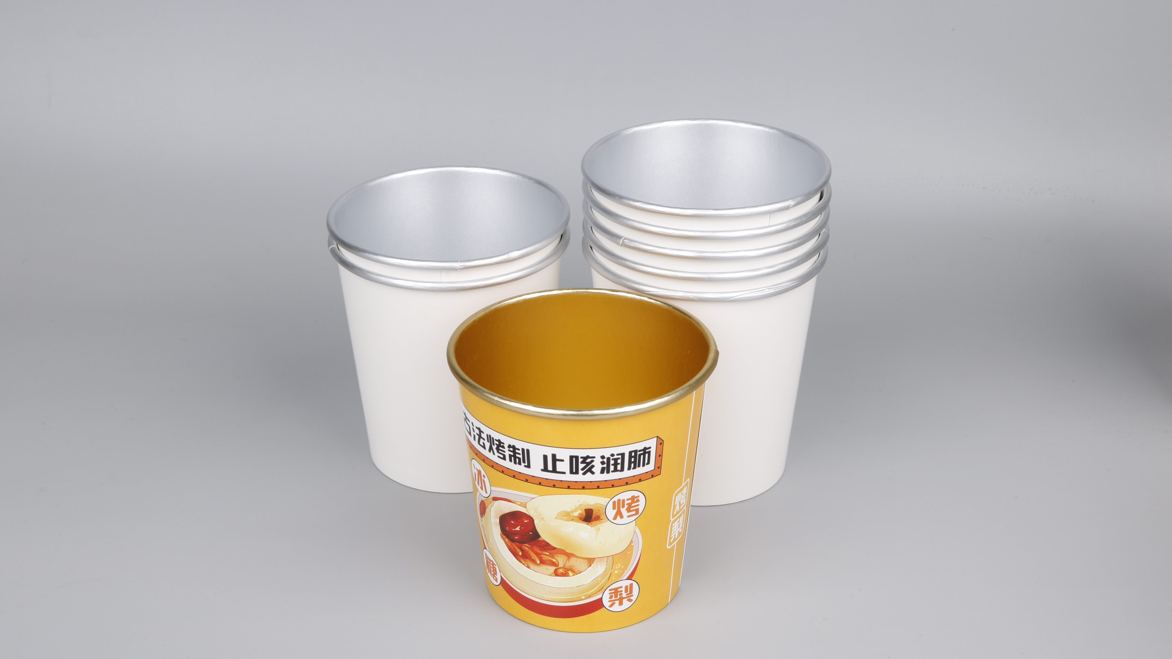 OEM Paper Soup Bowl with Gold Foil Paper Cup Gold Foil Aluminium Foil Paper Plates Bowls