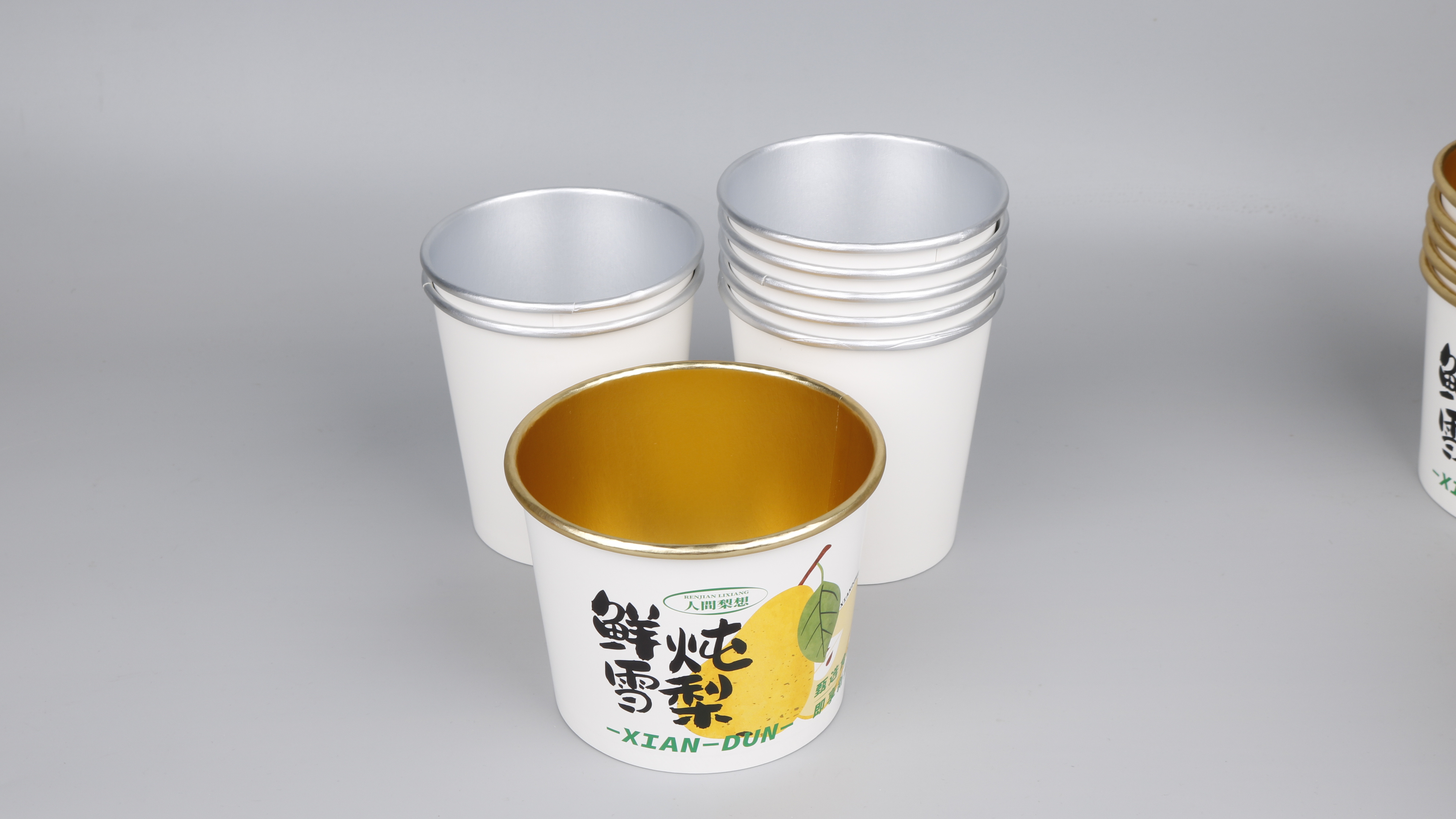 OEM Paper Soup Bowl with Gold Foil Paper Cup Gold Foil Aluminium Foil Paper Plates Bowls