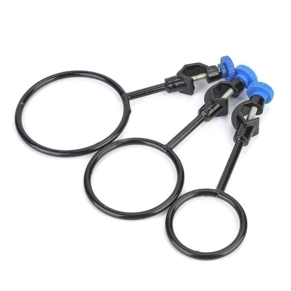 Gelsonlab HSG-186 3 Pcs Laboratory Support Ring Clamp Closed Iron Steel Coated with Black Coating for Chemistry or Physics Lab