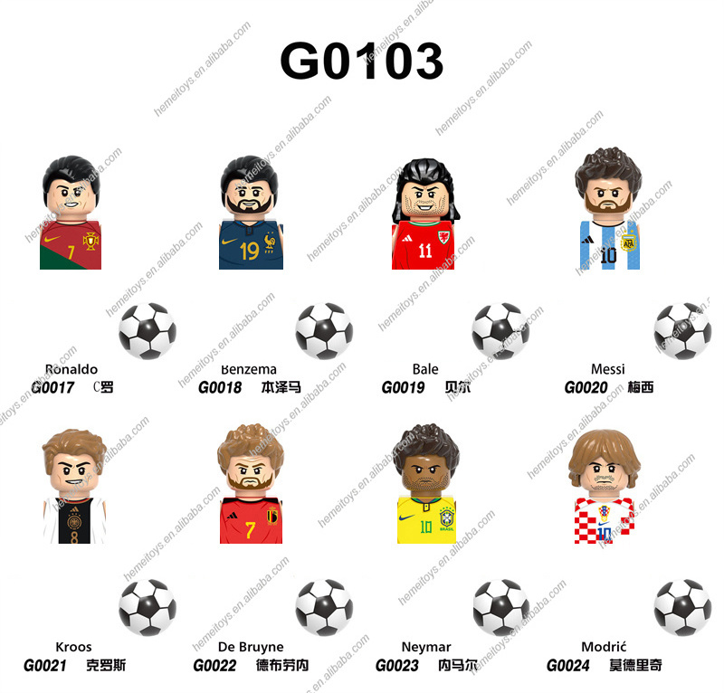 Hot Sale Famous Football Player Star Soccer  Basketball Team Sports Mini Building Block Figures Toys G0103 G0104