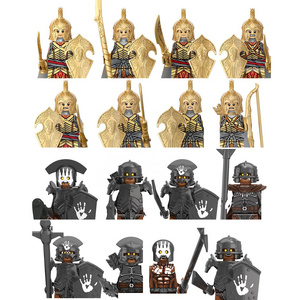 Military Medieval Knights Solider Figures Elven Warrior Uruk Hai Mini Building blocks Educational Kid Boys Toys