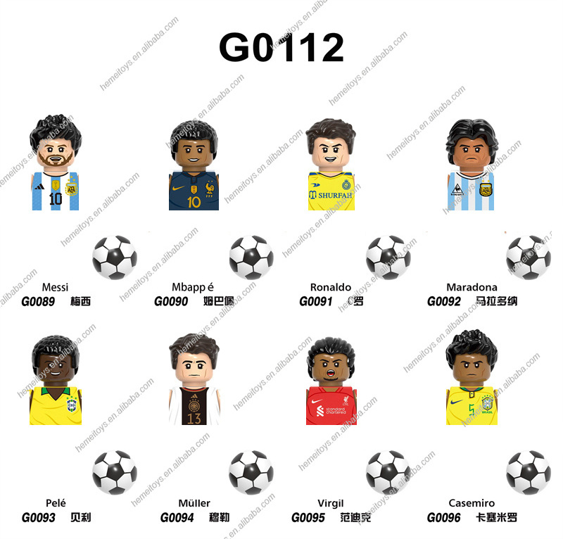 Hot Sale Famous Football Player Star Soccer  Basketball Team Sports Mini Building Block Figures Toys G0103 G0104