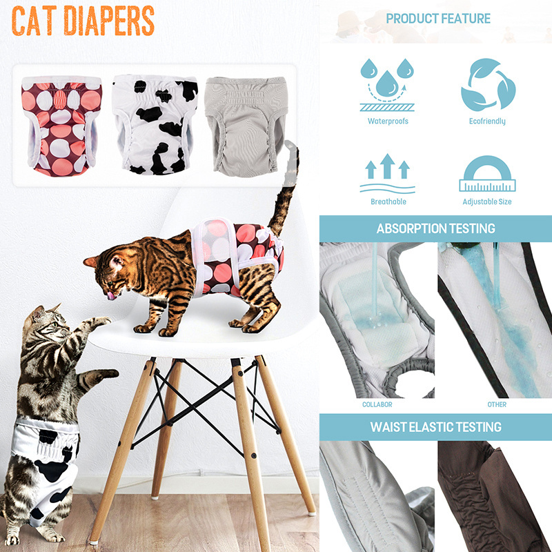 COLLABOR YIWU 100%TPU Wholesale High Quality Pet Nappy Washable Cat Diaper Urinal Pad Eco-friendly Cat Wrap