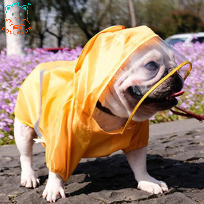 COLLABOR French Bulldog Luxury Rain Coat Pet Accessories Jacket Designer Dogs Reflective Hoodie Classic Raincoat