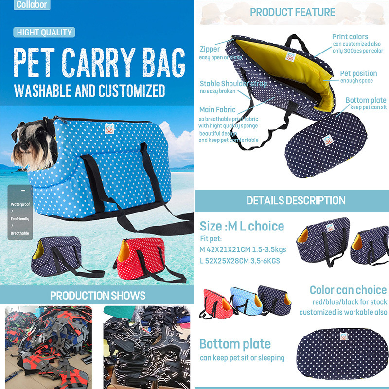 COLLABOR Portable Hot Sale Pet Bag Pet Carrier for Cats Print Pet Carry Bag Small Animals Soft-sided Carriers Stocked