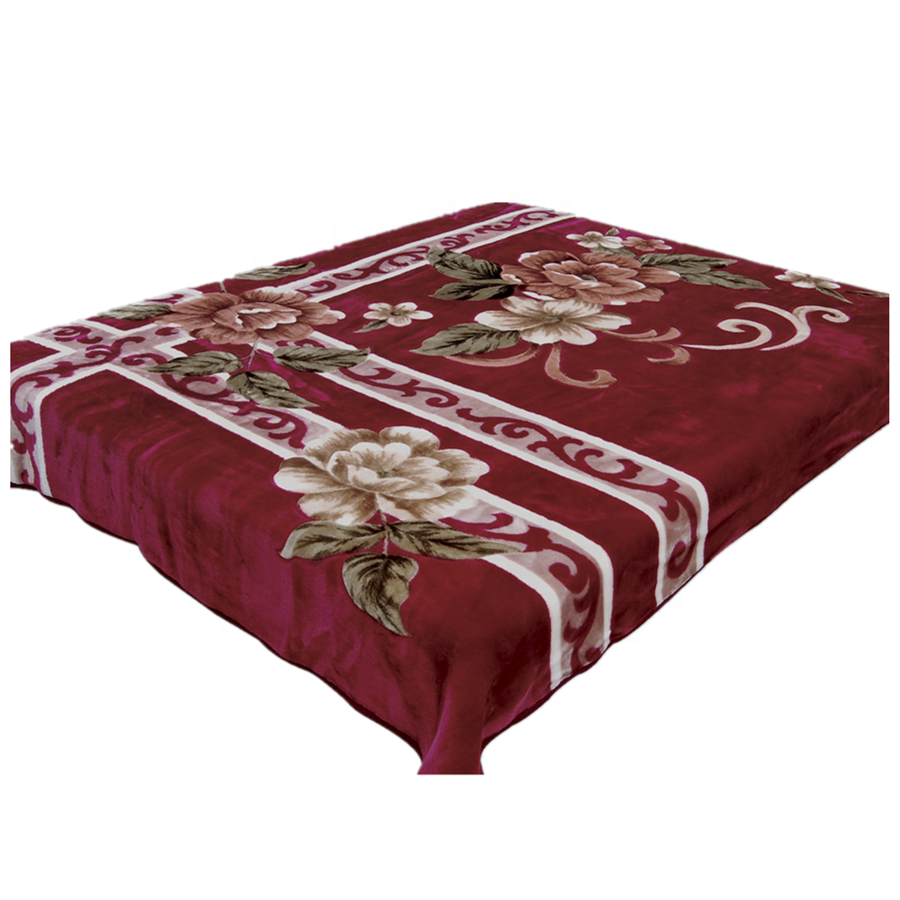 Custom Print Winter Oversize Polyester Raschel blanket for Bed