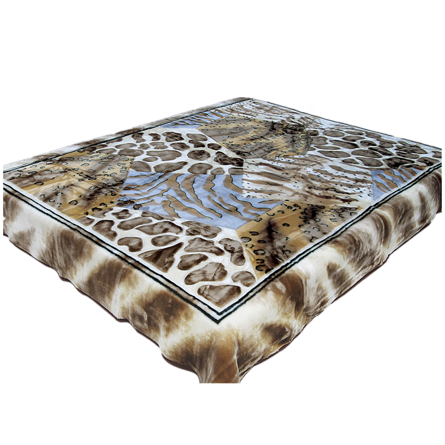 Custom Print Winter Oversize Polyester Raschel blanket for Bed