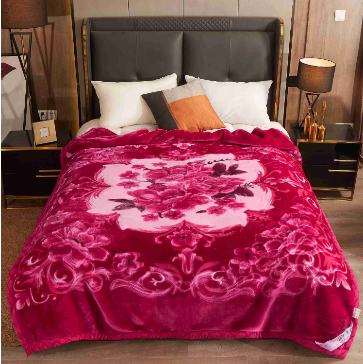 Raschel Luxury Blanket Double Twin Queen King Size Cozy Plush Microfiber Embossed Blanket