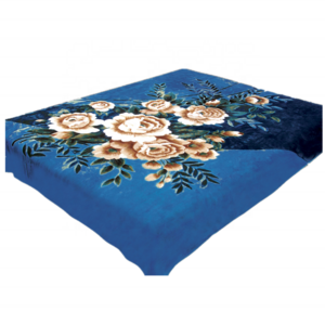 High Quality super soft throw custom Korean Printing Flower Polyester raschel blanket