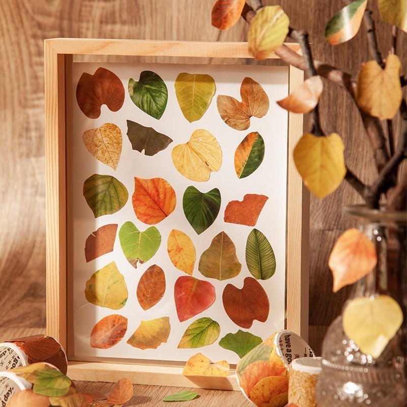 Fall Leaf Washi Tape Stickers for Card Arts Crafts Project Thanksgiving Scrapbook Journal Diary Planner DIY Craft Gift Wrapping