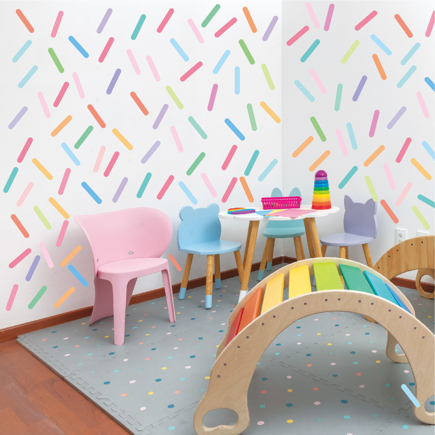 Colorful Sprinkle Confetti Wall stickers for Baby Nursery Room Wall Decals Room Bedroom Living room DIY wall stickers for kids