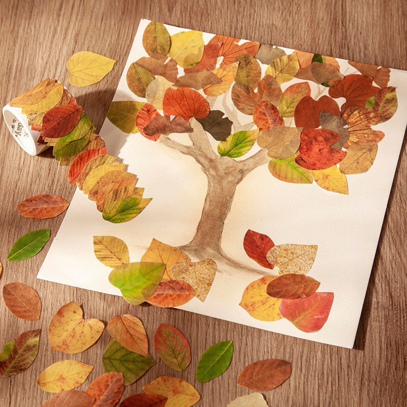 Fall Leaf Washi Tape Stickers for Card Arts Crafts Project Thanksgiving Scrapbook Journal Diary Planner DIY Craft Gift Wrapping