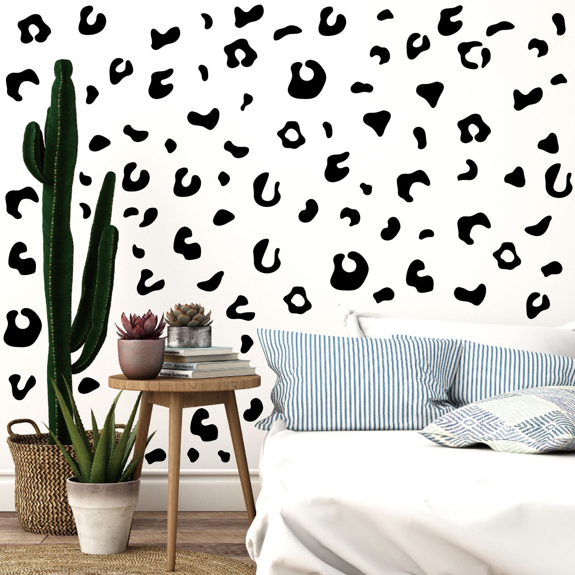 Leopard print Wall Decal sticker Irregular Polka Dots Black Vinyl Removable kid wall stickers home decoration for Bedroom Living