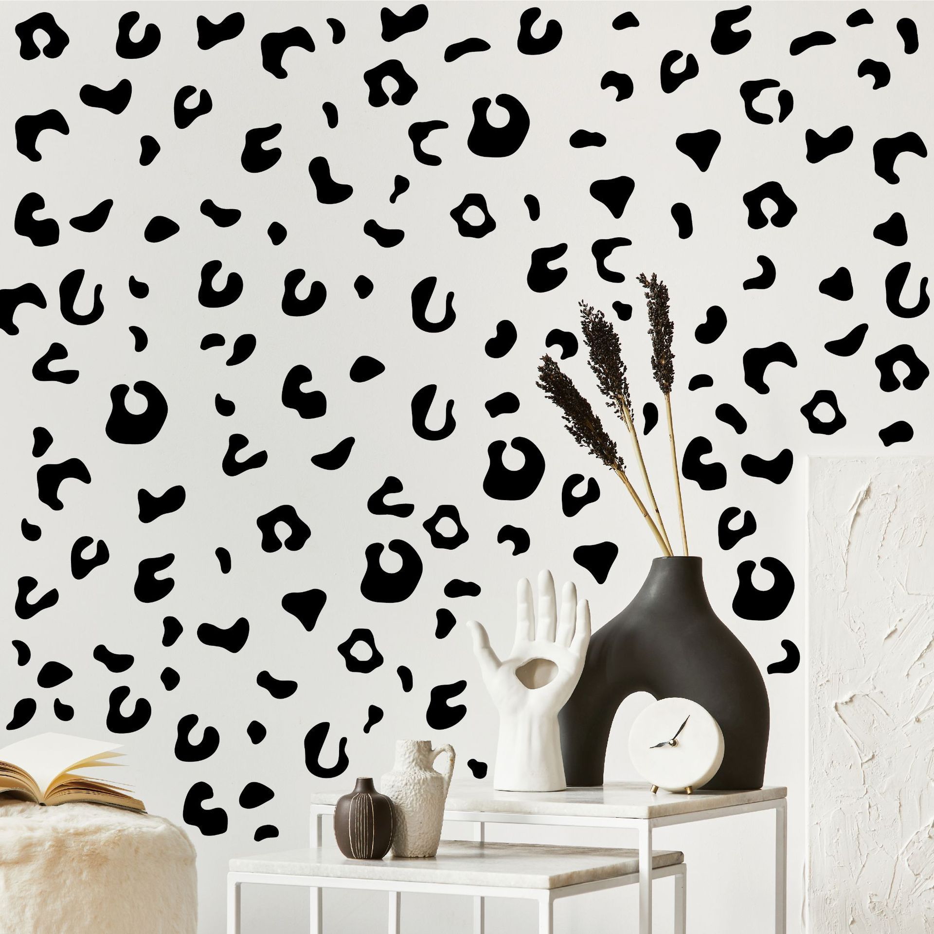 Leopard print Wall Decal sticker Irregular Polka Dots Black Vinyl Removable kid wall stickers home decoration for Bedroom Living