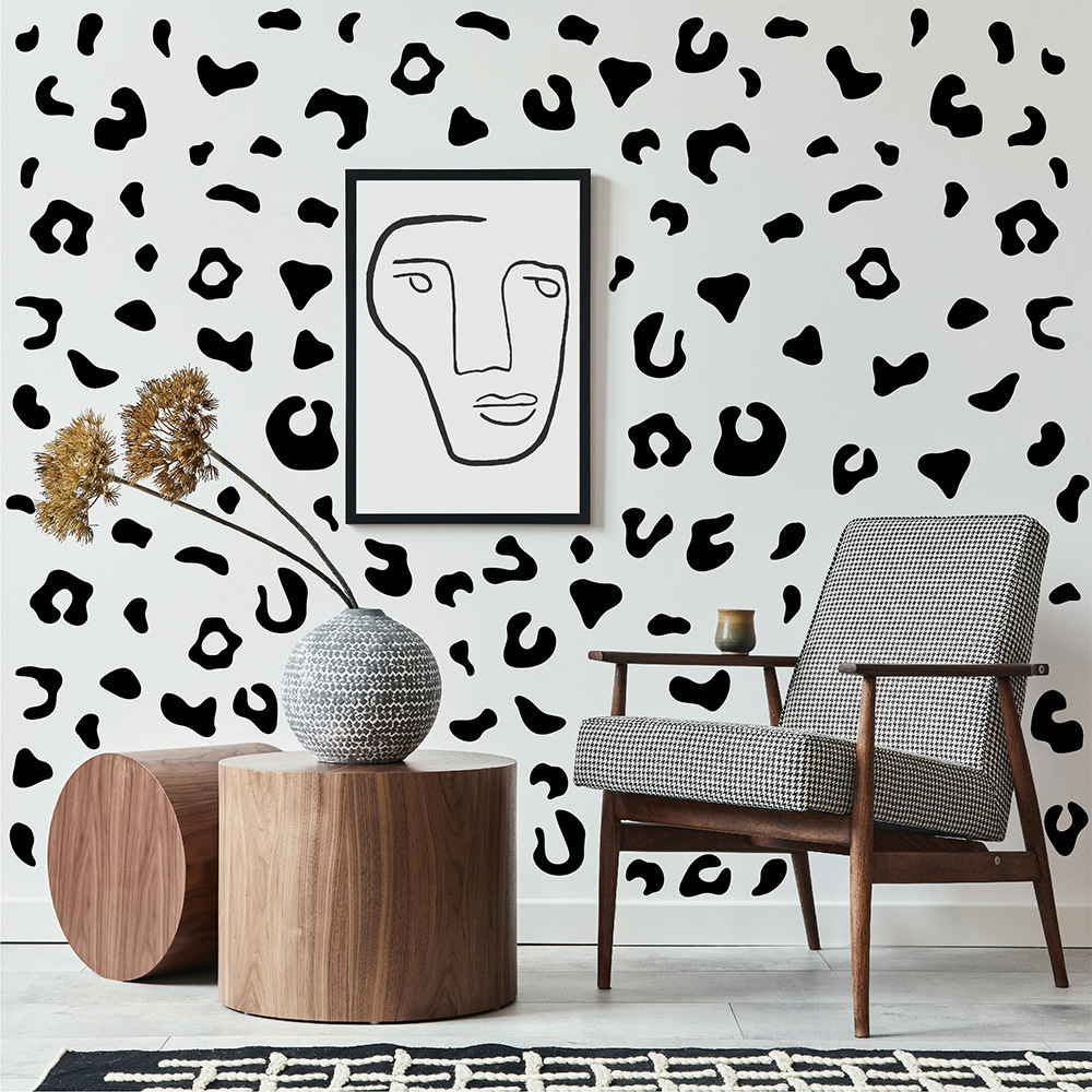 Leopard print Wall Decal sticker Irregular Polka Dots Black Vinyl Removable kid wall stickers home decoration for Bedroom Living