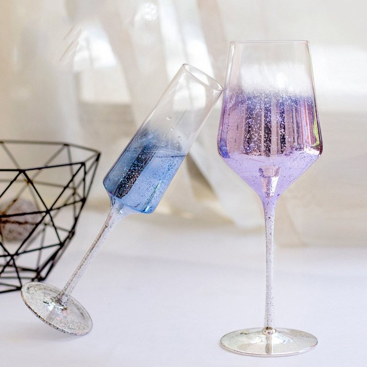 High quality clear glass wine goblet, long stem wine/ water glass cups for wedding/ restaurant