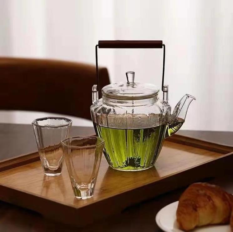 Heat Resistant Glass Teapot Spring Infuser Heated Container Tea Pot Good Clear Taste Kettle