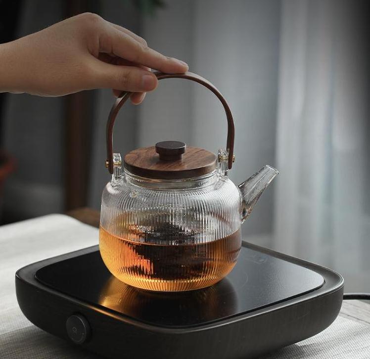 High Borosilicate Glass Tea Pot Set With Teapot Infuser Tea & Coffee Cooker