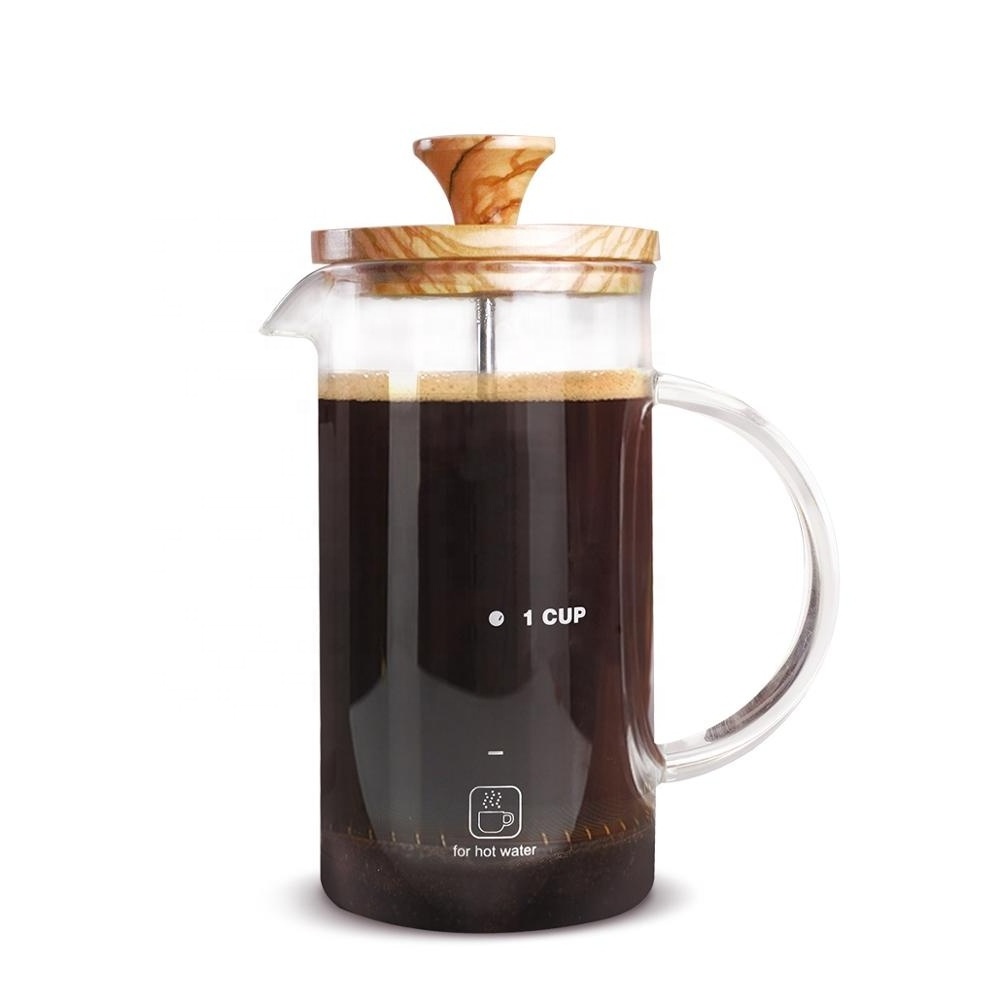 French Press Coffee Tea Maker New Style 350ml Borosilicate Glass Bamboo Lid Coffee Tea Maker French Press