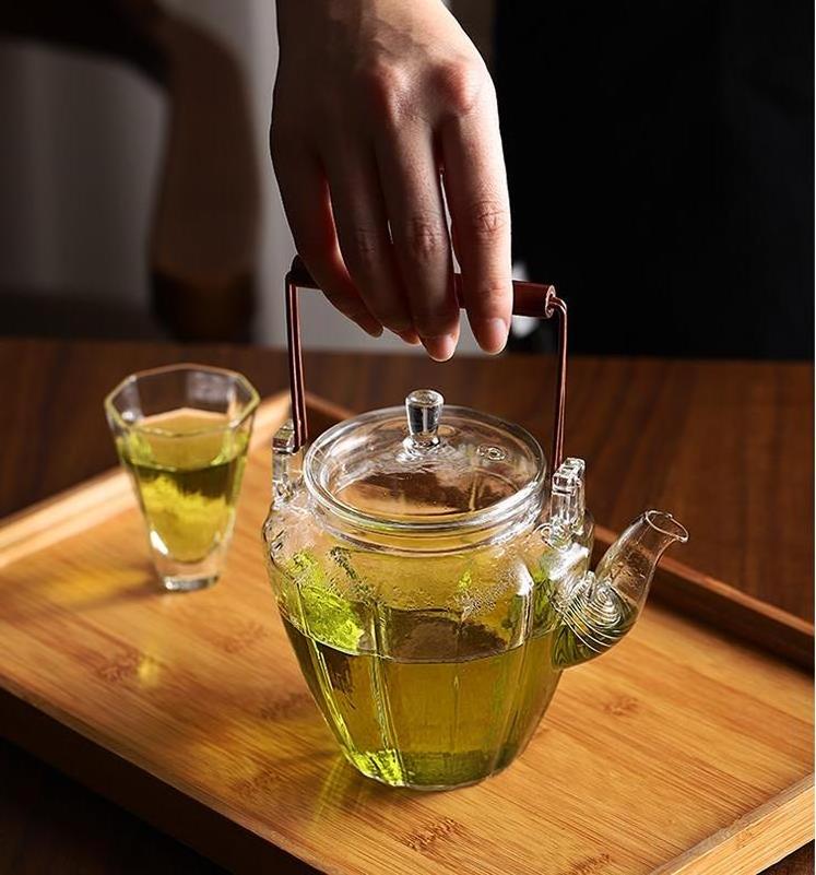 Heat Resistant Glass Teapot Spring Infuser Heated Container Tea Pot Good Clear Taste Kettle