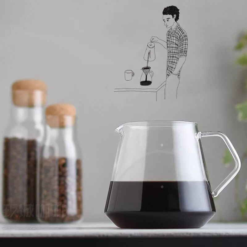 400/600ml Borosilicate Glass Coffee Server Pourover Coffee Pot , Coffee Drip Pour Over