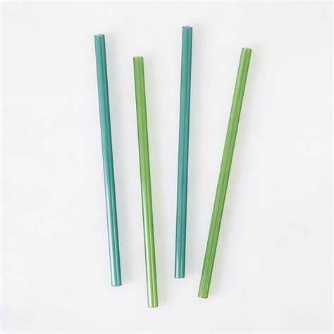 10.5ich Colorful Heat resistant Borosilicate Glass Straw Reusable Eco-Friendly Glass Straws