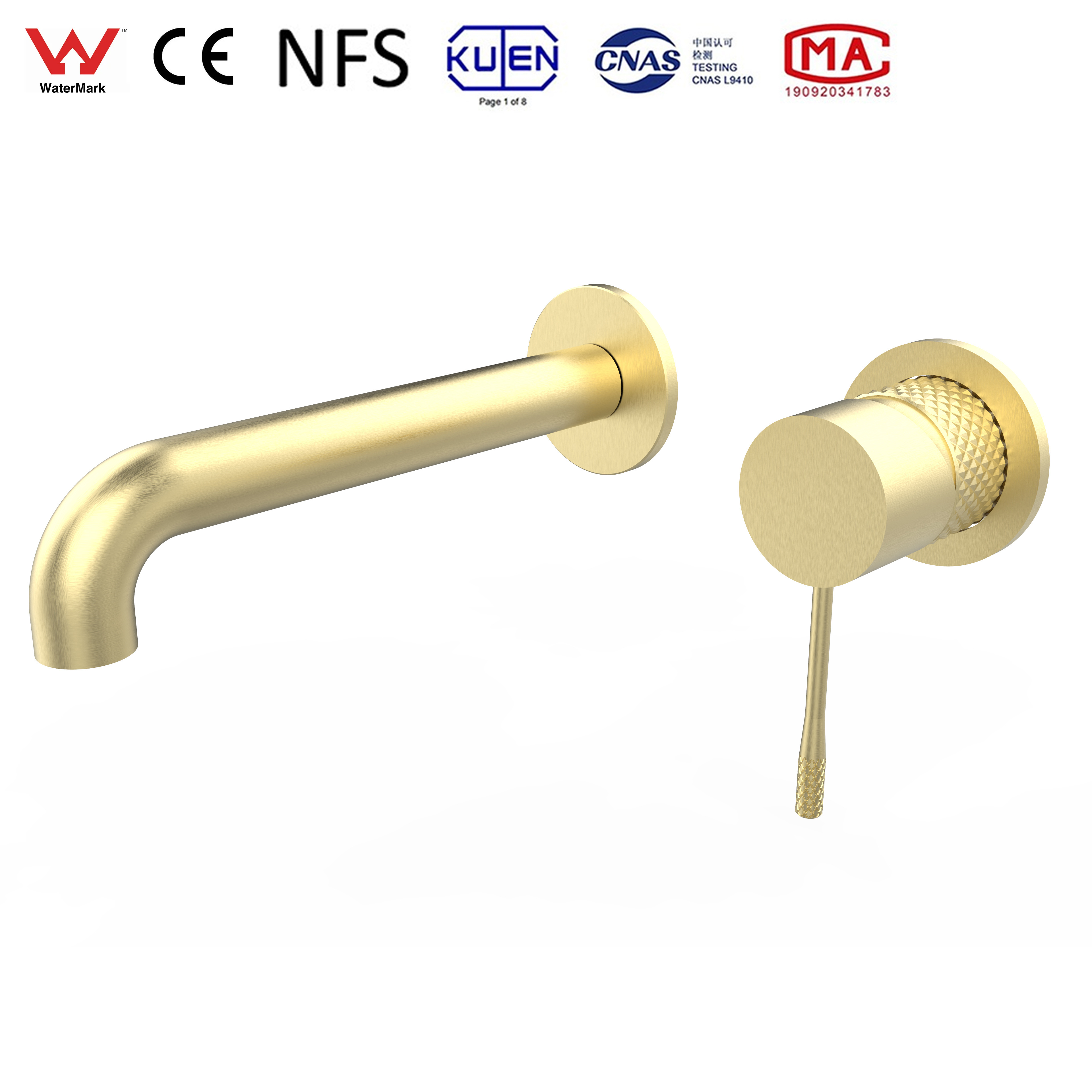 Conceal Wall Mounted Hot Cold Water Taps Modern Design Bathroom Brass Brushed Gold Basin Faucet