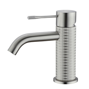 Unique design water saving certification tall high brass knurled design healthy basin faucet flexible basin faucet