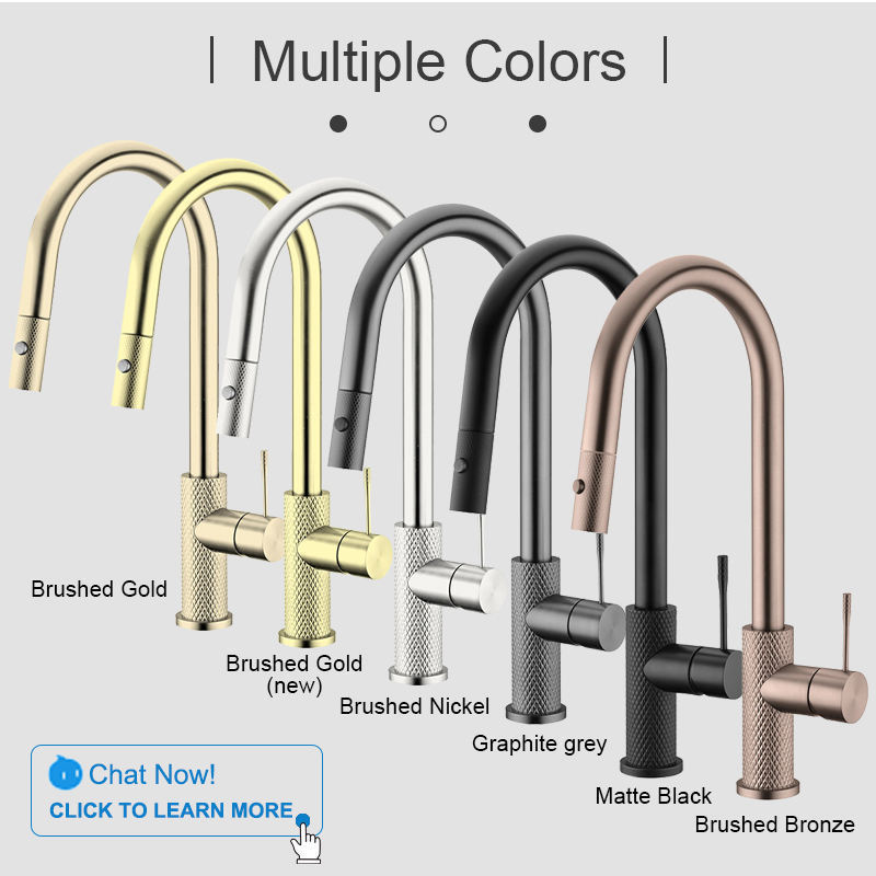 Robinet Cuisine Flexible New Gold Premium Pull Down Sprayer Kitchen Faucet Tap Sink Brass