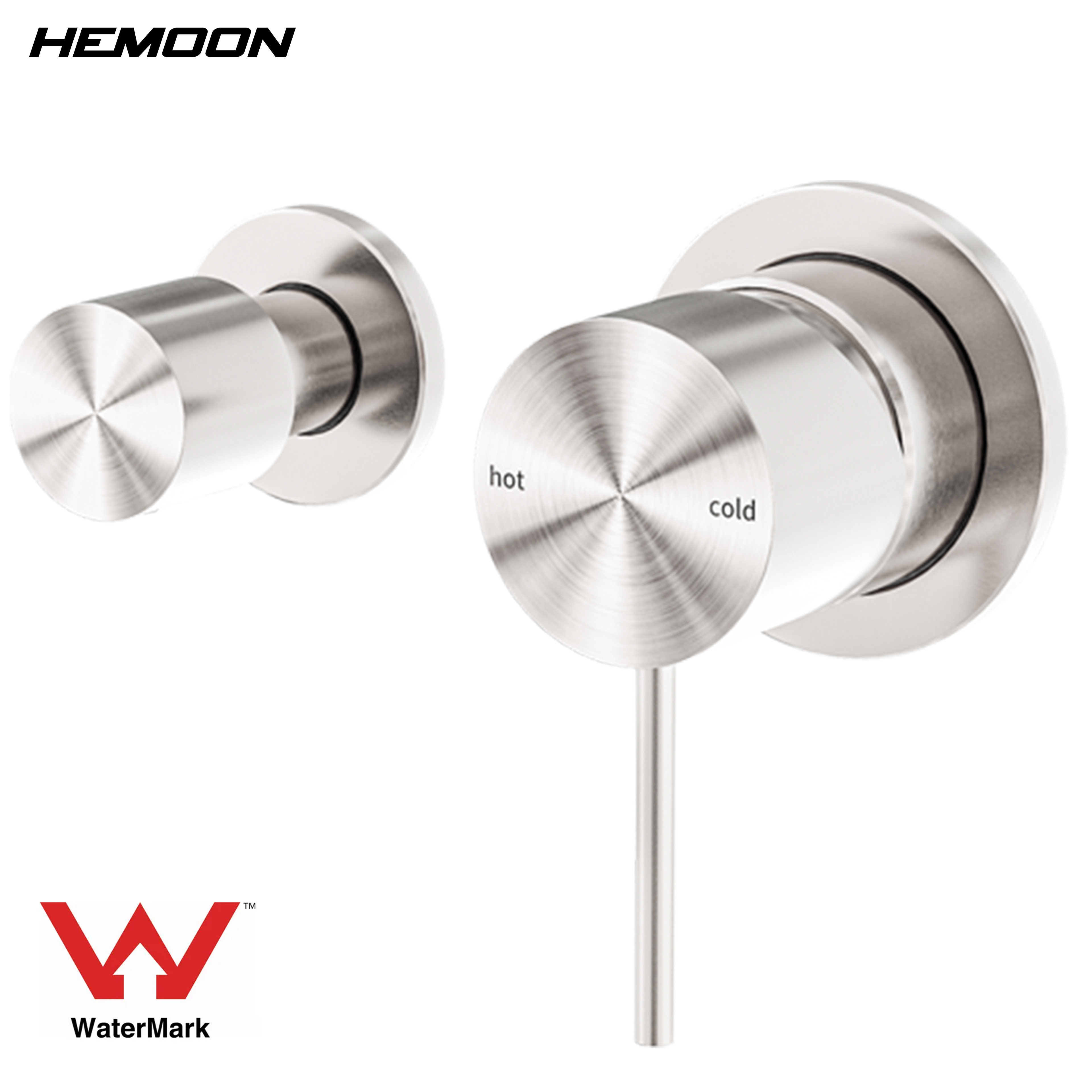 2 Hole Brushed Nickel Finish Thermostatic Wall Concealed Shower Mixer Valve For Bathroom With Trim Kit