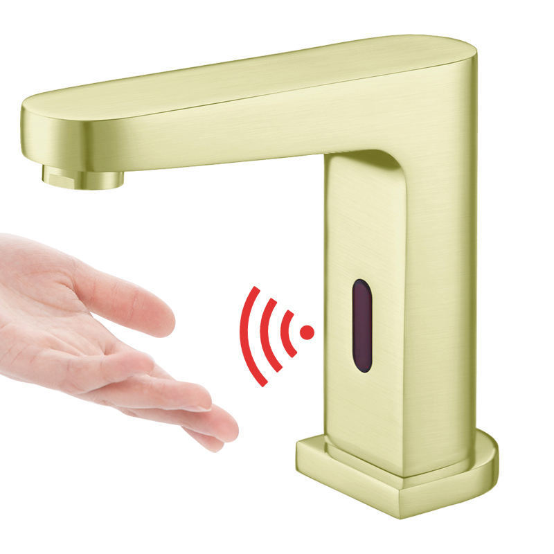 Automatic Motion Touchless Bathroom Tap Sensor Brass Luxury Modern Single Induction Bathroom Faucet