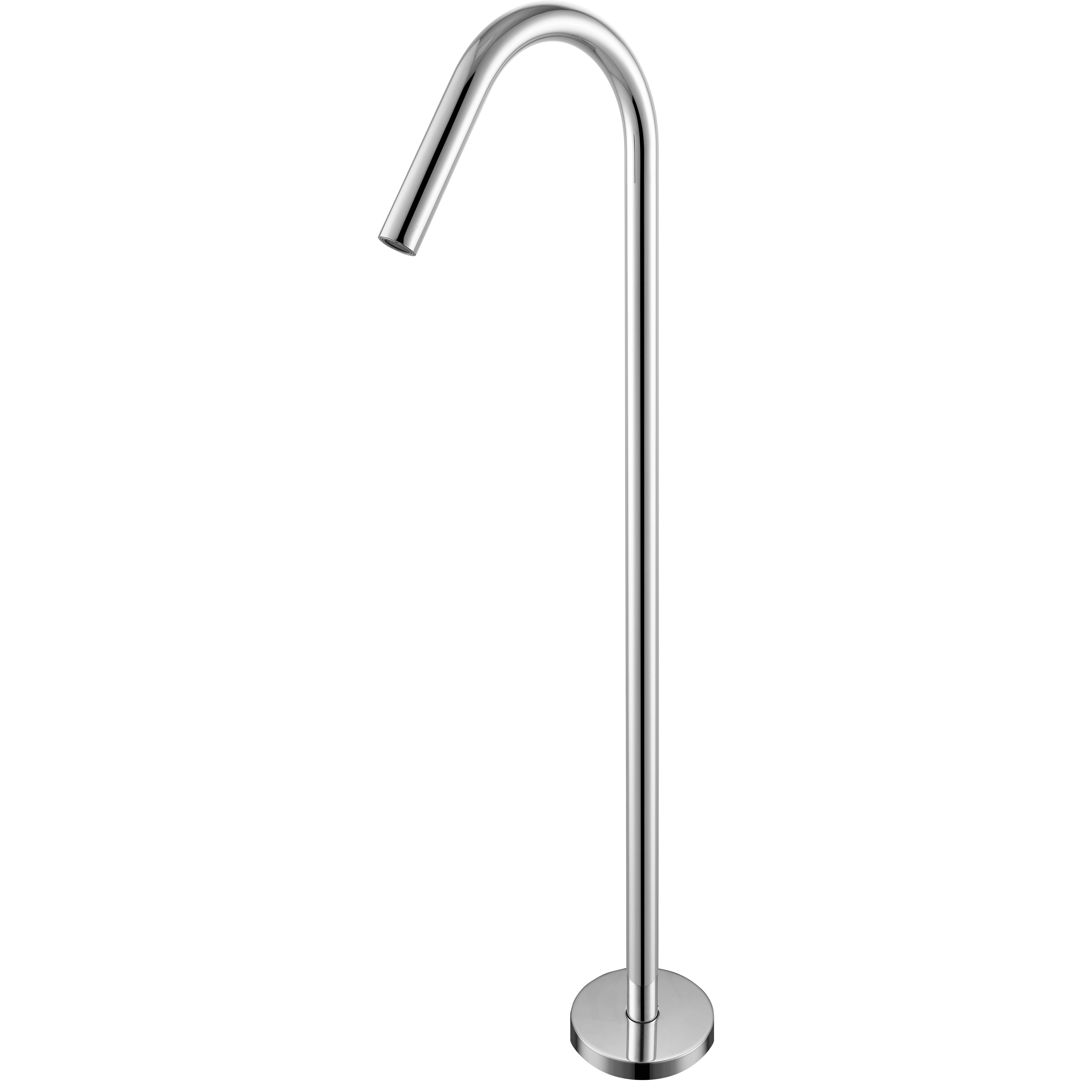 Modern Stylish Freestanding Round Goose Neck Floor Mounted Gun Metal Grey Free Standing Bath Spout Faucet