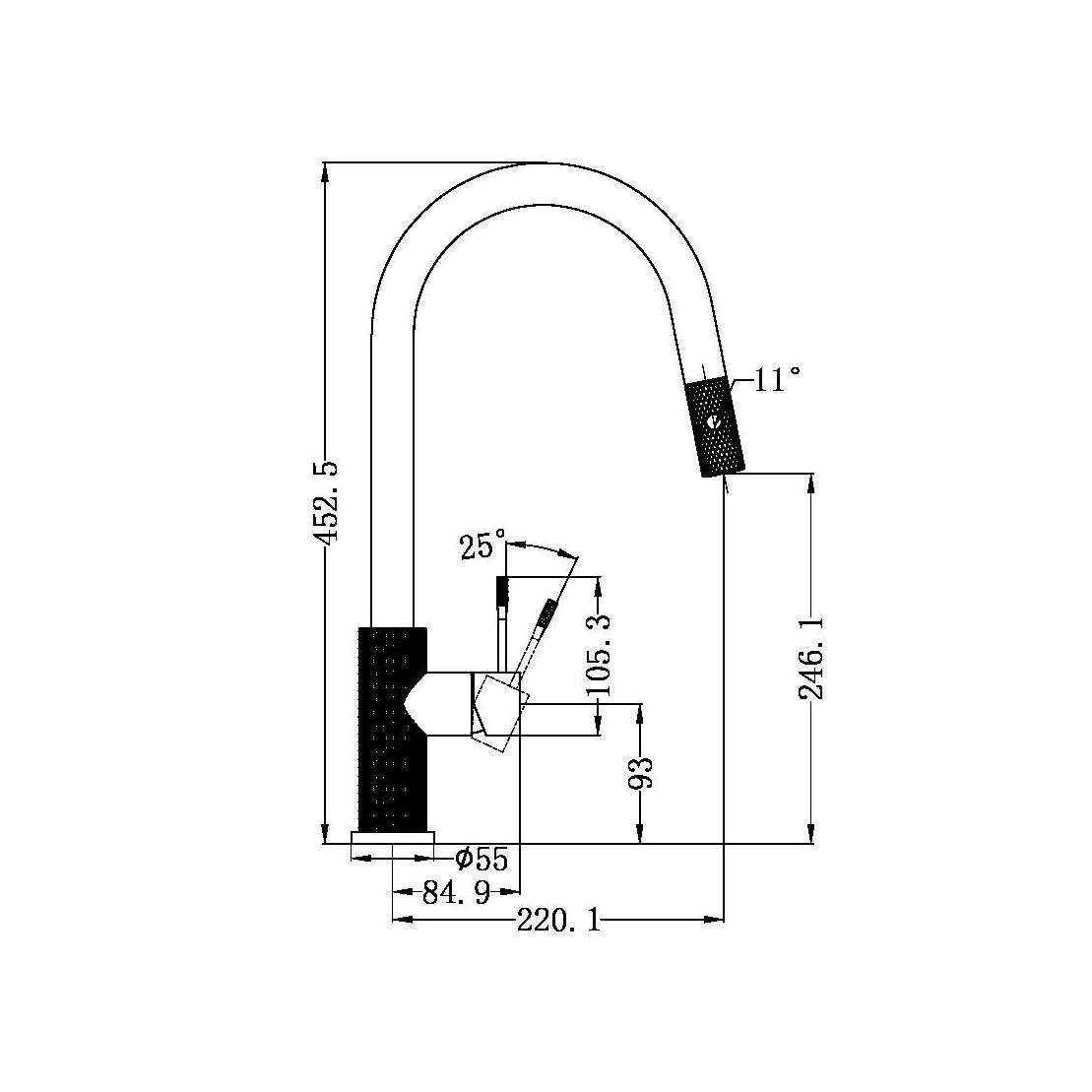 Single Handle Sink Mixer Luxury Commercial  Brass Modern Water Tap Pull Out Kitchen Sink Faucet