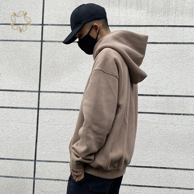 Bamboo cotton fleece hoodie for men streetwear pullover gots certified organic cotton hoodie men's hoodies and sweatshirts