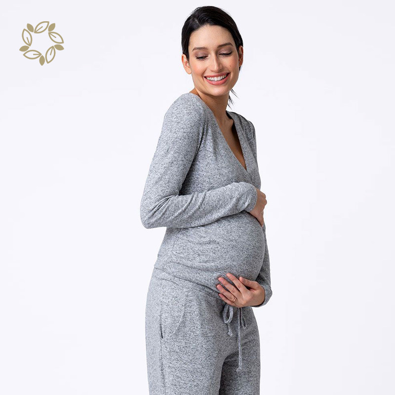 maternity breastfeeding pajama bamboo cotton maternity sleepwear breastfeeding set pijama maternidad maternity clothes