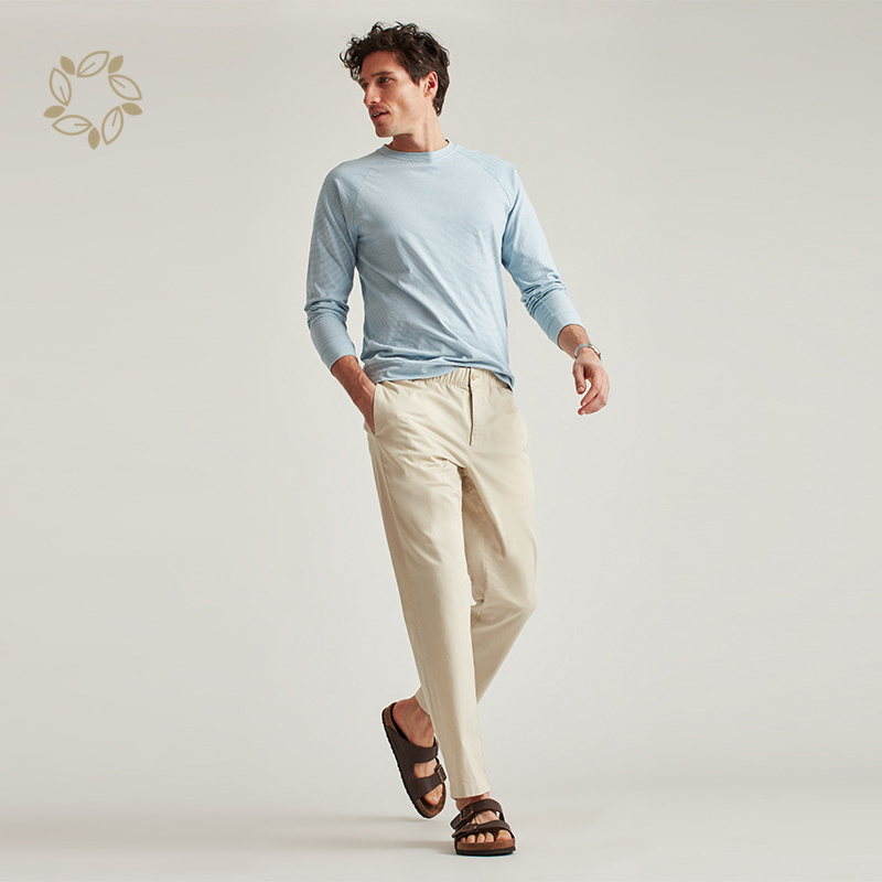 Organic Cotton woven trousers eco friendly men trousers sustainable bottoms men pants