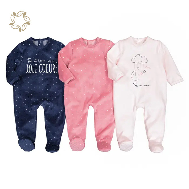 Organic cotton velour onesie for baby sustainable velour baby romper eco friendly velour baby clothes newborn sleepsuit jumpsuit