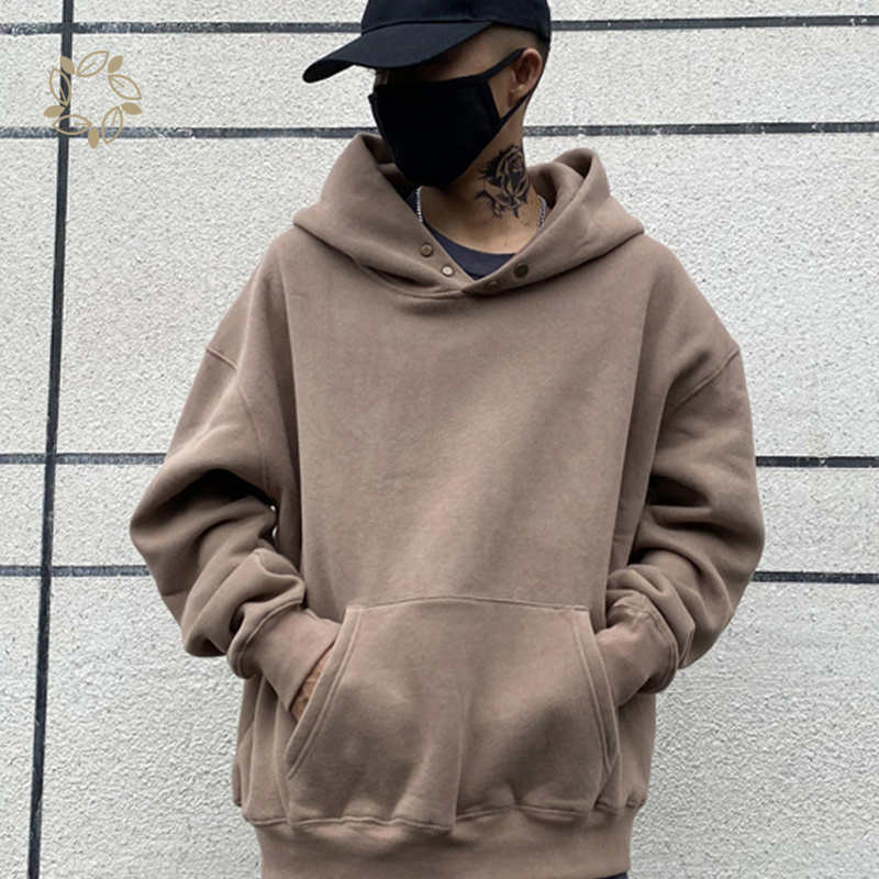 Bamboo cotton fleece hoodie for men streetwear pullover gots certified organic cotton hoodie men's hoodies and sweatshirts