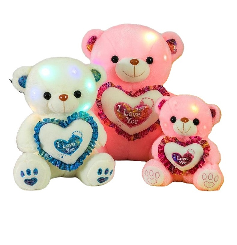 Valentine's Day Glowing Love Teddy Bear Soft Personality Teddy Bear Plush Toy Doll Children's Gift