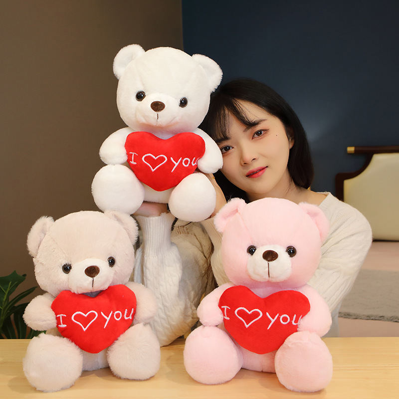 Cartoon Teddy Bear Plush Toy Embrace Love Bear Doll Cute Valentine's Day Gift Soft Stuffed Plush Bedtime Toys